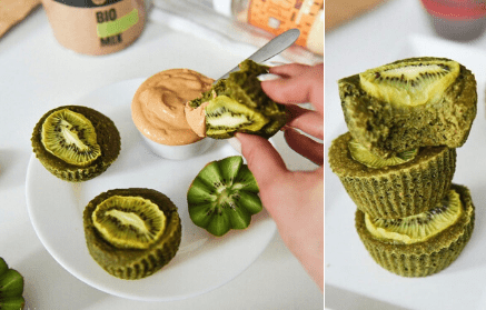 Fitness συνταγή: Vegan Muffin με ακτινίδιο και πράσινες υπερτροφές